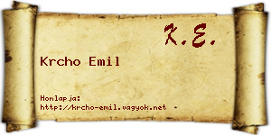Krcho Emil névjegykártya